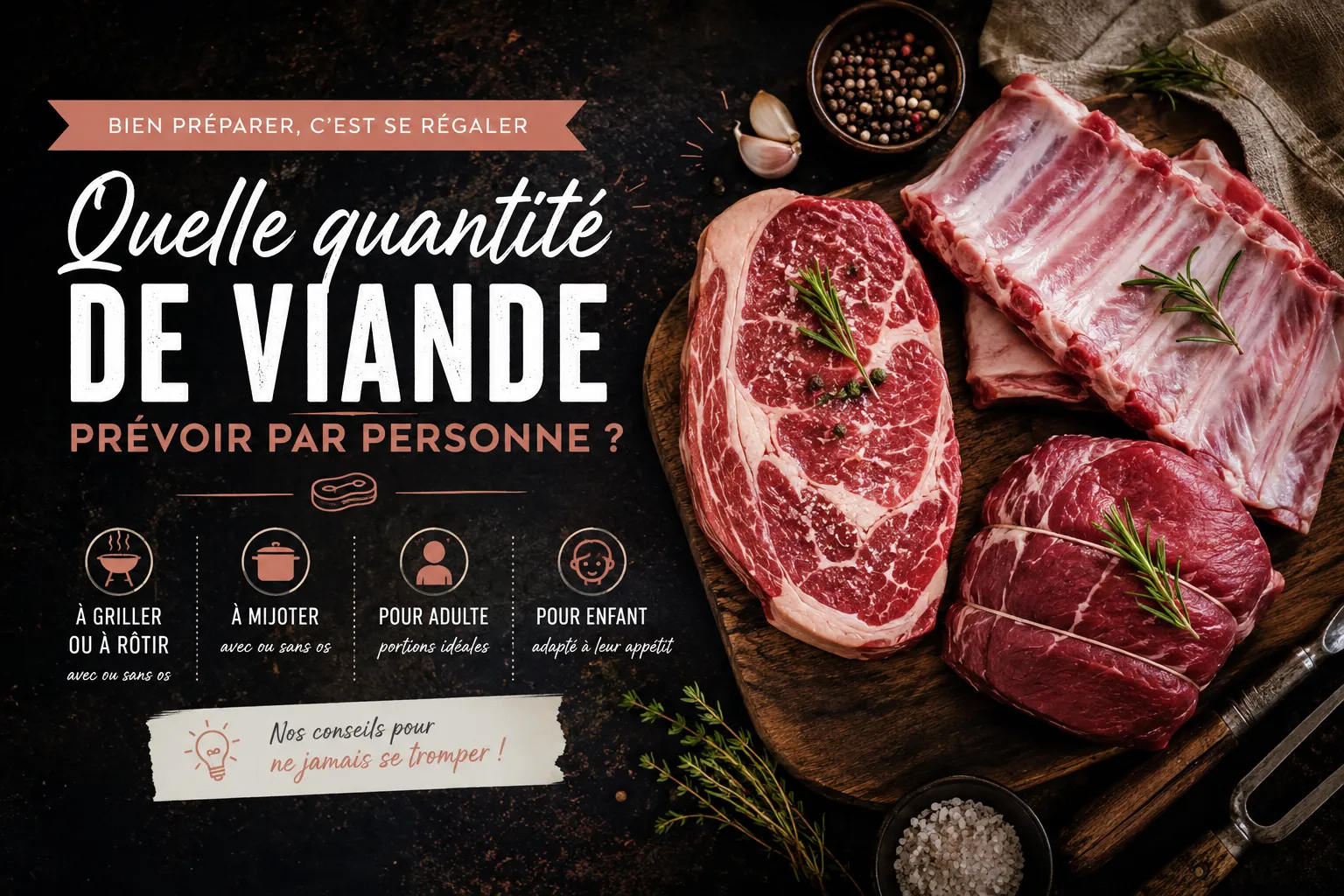 Quelle quantité de viande prévoir par personne ? 🍖